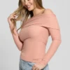 Abby top met schouderloze hals