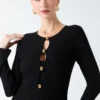 Agathe geribde midi-jurk met lange mouwen Agathe geribde midi-jurk met lange mouwen