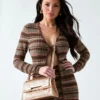 Alia satchel met textuur