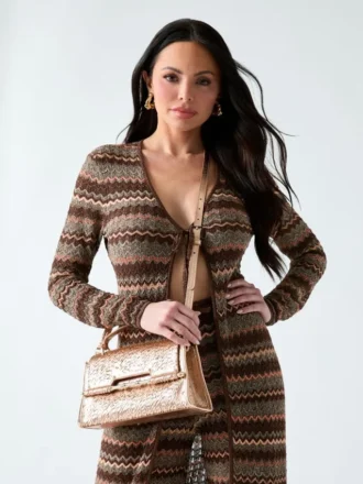Alia satchel met textuur