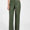 Alix kunstleren rechte broek met hoge taille Alix kunstleren rechte broek met hoge taille