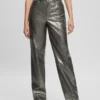Ambra metallic broek van imitatieleer Ambra metallic broek van imitatieleer