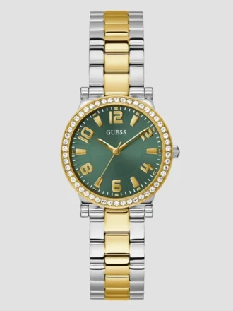 Analoog horloge in goud- en zilvertinten