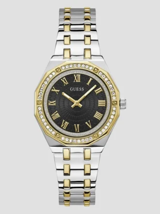 Analoog horloge in goud- en zilvertinten