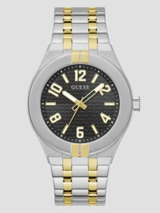 Analoog horloge in goud- en zilvertinten