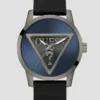 Analoog horloge in gunmetal-kleur en blauw