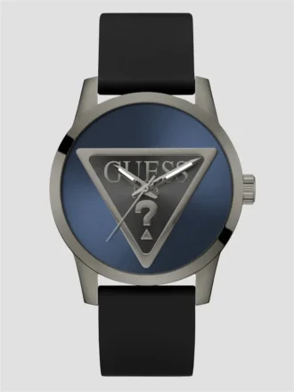 Analoog horloge in gunmetal-kleur en blauw