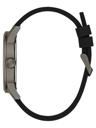 Analoog horloge in gunmetal-kleur en blauw