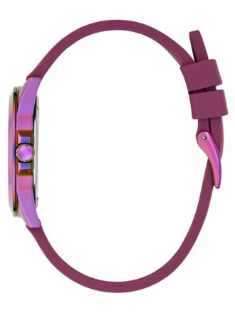 Analoog horloge in iriserend en bordeauxrood