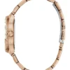 Analoog horloge in roségoudkleur en roze