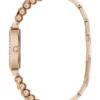 Analoog horloge in roségoudkleurig met strass