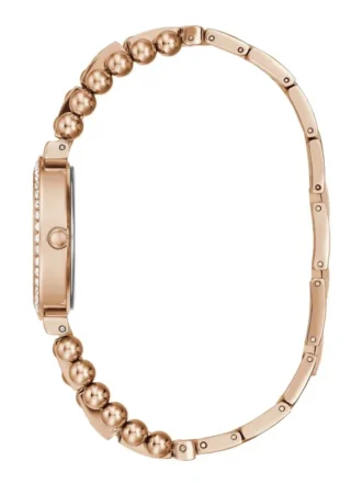 Analoog horloge in roségoudkleurig met strass