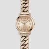 Analoog horloge met gemengde ketting in roségoudkleur