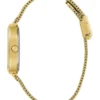 Analoog horloge met goudkleurig en groen gaas