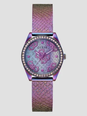 Analoog horloge met iriserende afwerking