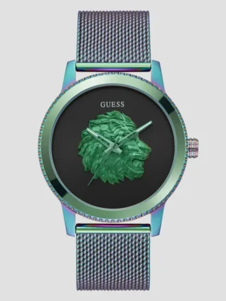 Analoog horloge met iriserende leeuw