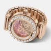 Analoog horloge met kristallen ring