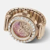 Analoog horloge met kristallen ring