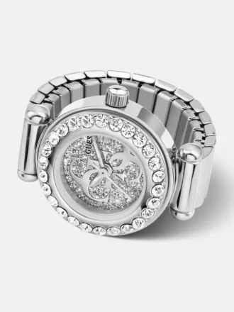 Analoog horloge met kristallen ring