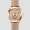 Analoog horloge met logo in roségoudkleur