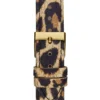 Analoog horloge met luipaardprint en goudkleurig logo
