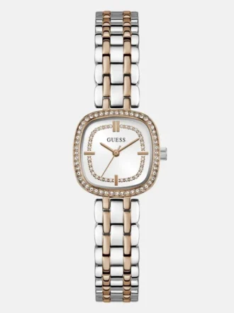 Analoog horloge van gerecycled staal met kristallen