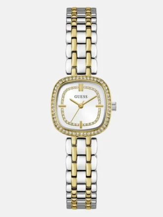 Analoog horloge van gerecycled staal met kristallen