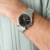 Analoog horloge van roestvrij staal