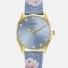 Analoog roestvrijstalen horloge met bloemenmotief 36 mm