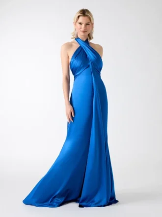 Aretha gedrapeerde maxi-jurk