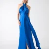 Aretha gedrapeerde maxi-jurk