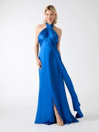 Aretha gedrapeerde maxi-jurk
