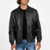 Aviator-jas van imitatieleer met monogram
