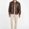 Aviator-jas van imitatieleer met monogram