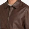 Aviator-jas van imitatieleer met monogram
