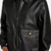 Aviator-jas van imitatieleer met monogram