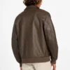 Aviator-jas van imitatieleer met monogram
