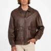 Aviator-jas van imitatieleer met monogram