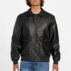 Aviator-jas van imitatieleer met monogram