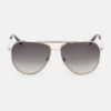 Aviator-zonnebril met gestreepte metalen rand Aviator-zonnebril met gestreepte metalen rand
