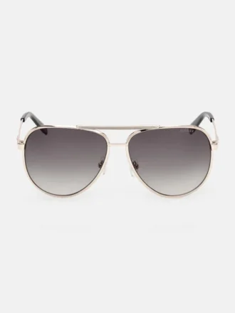 Aviator-zonnebril met gestreepte metalen rand