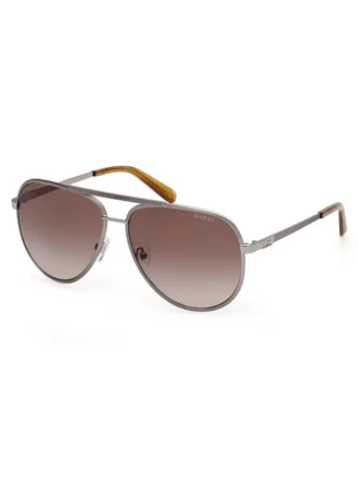 Aviator-zonnebril met gestreepte metalen rand