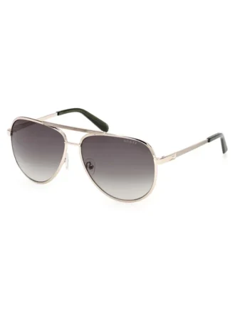 Aviator-zonnebril met gestreepte metalen rand