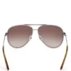 Aviator-zonnebril met gestreepte metalen rand Aviator-zonnebril met gestreepte metalen rand