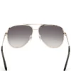 Aviator-zonnebril met gestreepte metalen rand Aviator-zonnebril met gestreepte metalen rand