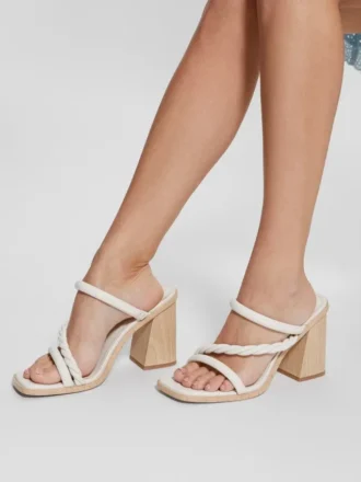 Barper sandalen met bandjes en houten hakken