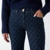 Bea Monogram Print Denim Broek