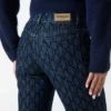 Bea Monogram Print Denim Broek