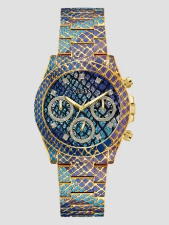 Bedrukt goudkleurig multifunctioneel horloge