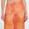 Bedrukte broek van chiffon met zijde-mix Bedrukte broek van chiffon met zijde-mix